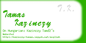 tamas kazinczy business card